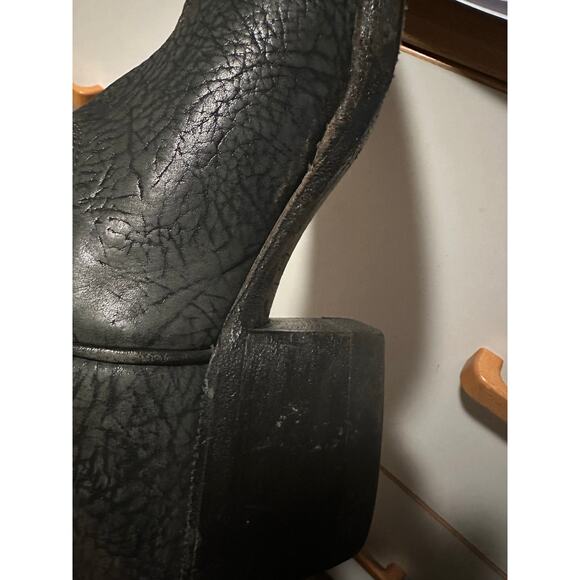 VTG Adams Biltrite Cowboy Boots Women's Leather Black Est Size 10.5 Men 9.5 - Picture 12 of 16